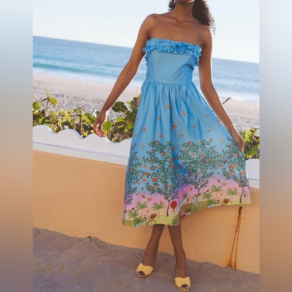 ALDEN ADAIR Cathrine Dress In Blue Size XS - Picture 2 of 10